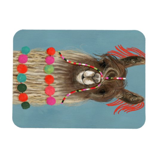 Adorned Llama - Brown Magneet (Horizontaal)