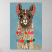Adorned Llama - Brown Poster (Voorkant)
