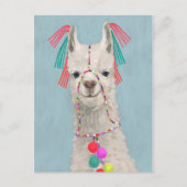 Adorned Llama - White Briefkaart (Voorkant)