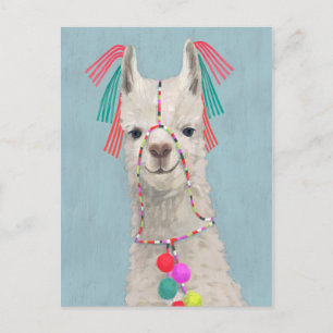 Adorned Llama - White Briefkaart