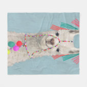 Adorned Llama - White Fleece Deken (Voorkant (Horizontaal))