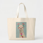 Adorned Llama - White Grote Tote Bag (Voorkant)