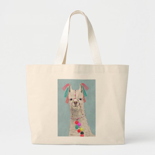Adorned Llama - White Grote Tote Bag (Voorkant)
