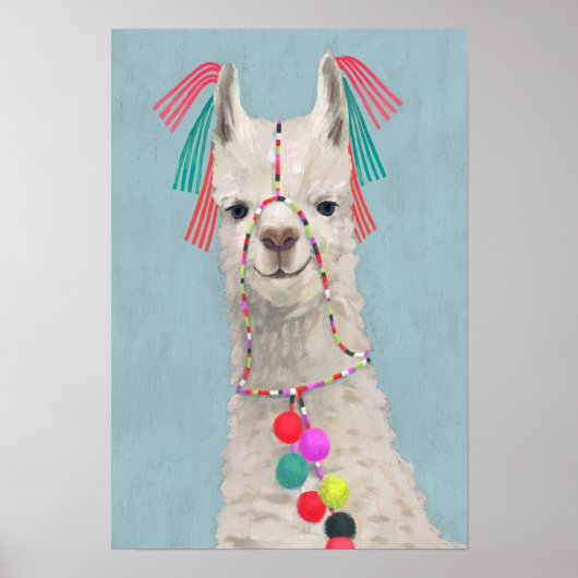Adorned Llama - White Poster (Voorkant)
