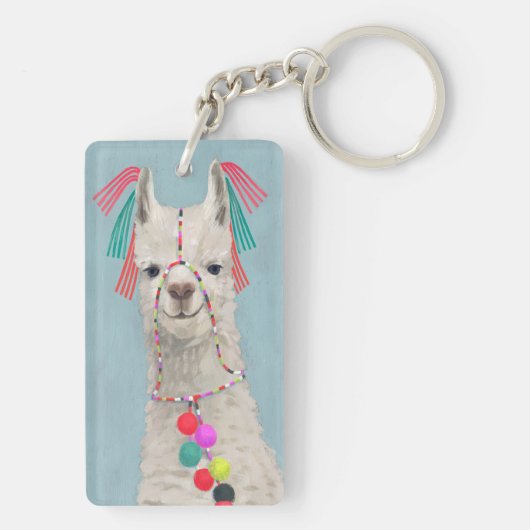 Adorned Llama - White Sleutelhanger (achterkant)