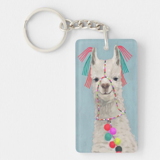 Adorned Llama - White Sleutelhanger (Voorkant)