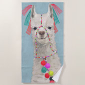 Adorned Llama - White Strandlaken (Voorkant)