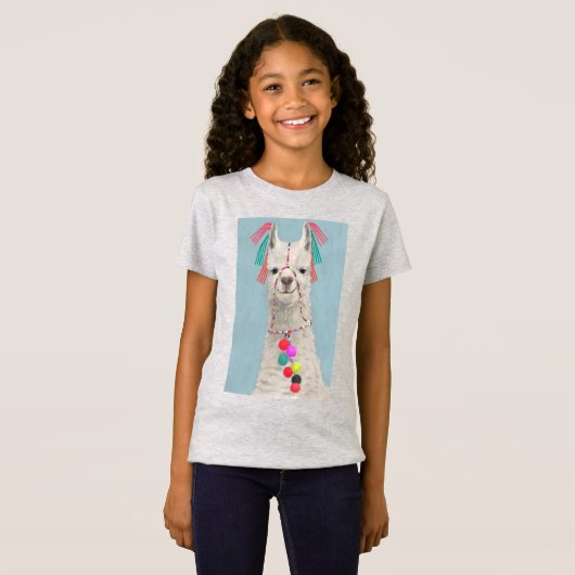 Adorned Llama - White T-shirt (Voorkant volledig)