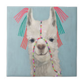 Adorned Llama - White Tegeltje (Voorkant)