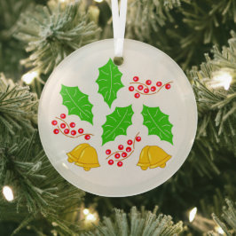 Adorno De Cristal Circular Feliz Navidad Glas Ornament