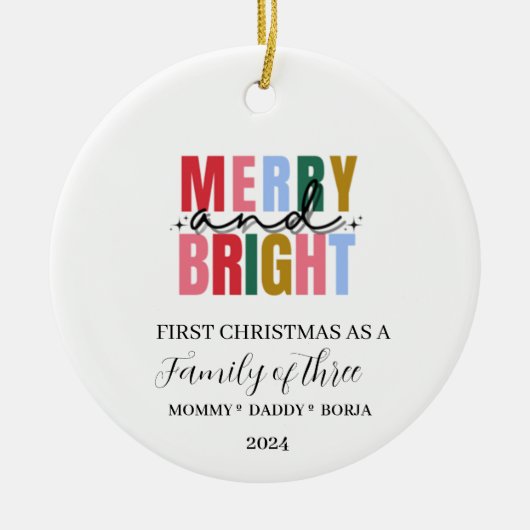 Adorno navideño de familia de tres keramisch ornament (Voorkant)