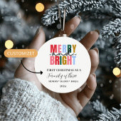 Adorno navideño de familia de tres keramisch ornament