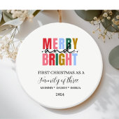 Adorno navideño de familia de tres keramisch ornament