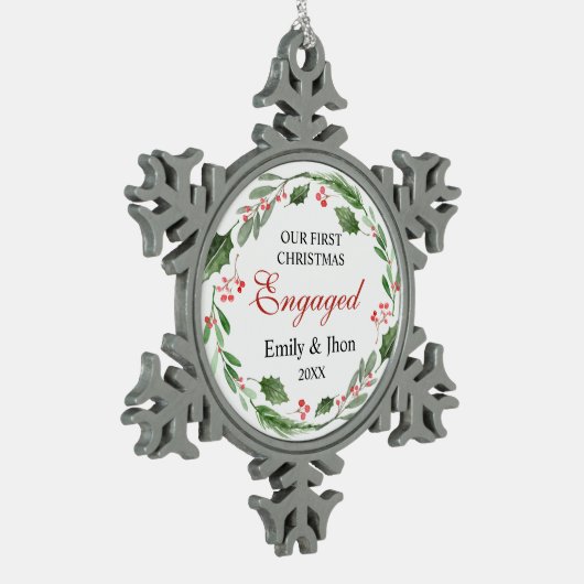 Adorno Our First Christmas Engaged wreath ornament (Links)