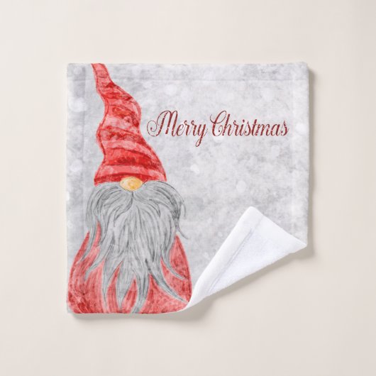 Adoroble Gnome Bokeh Kerstmis Bad Handdoek (Wasdoekje)