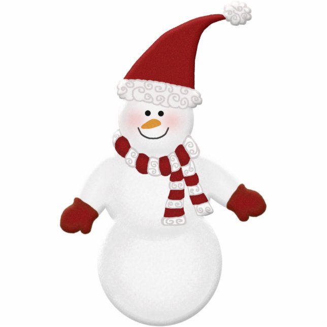 Adorvable Cute Snowman Fotobeeldje Ornament (Voorkant)
