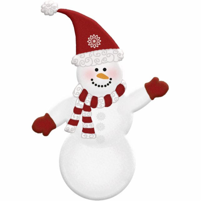 Adorvable Cute Snowman Fotobeeldje Ornament (Voorkant)