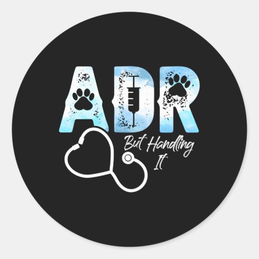 ADR maar behandeling IT Dierenarts Ronde Sticker (Voorkant)