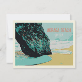 Adraga Beach Uitzicht, Sintra Coast Illustration Briefkaart