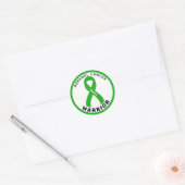 Adrenale kanker Warrior Ribbon White Round Sticker (Envelop)