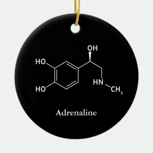 Adrenaline Epinefrine Molecuul Chemie Keramisch Ornament (Voorkant)