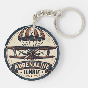 Adrenaline Junkie Vintage Parachutespringen Sleutelhanger