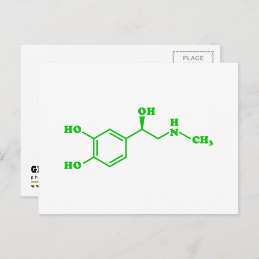 Adrenaline Moleculaire chemische formule Briefkaart (Voorkant / Achterkant)