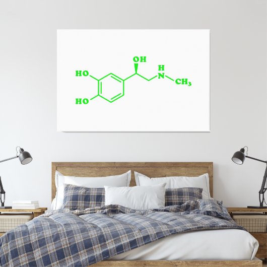 Adrenaline Moleculaire chemische formule Canvas Afdruk (Insitu (Slaapkamer))
