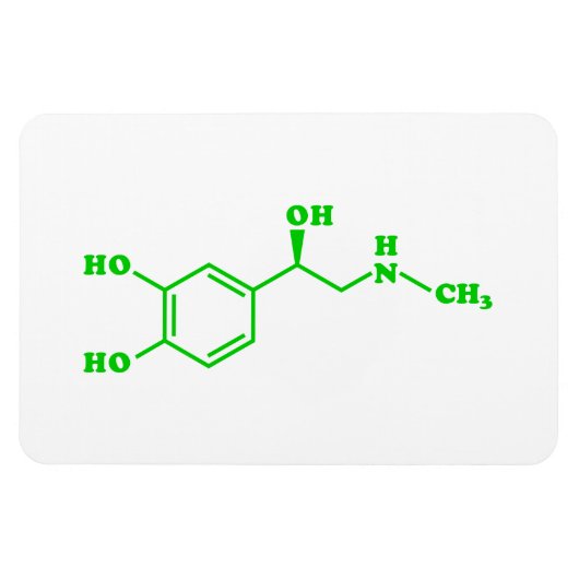Adrenaline Moleculaire chemische formule Magneet (Horizontaal)