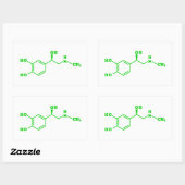 Adrenaline Moleculaire chemische formule Rechthoekige Sticker (Vel)