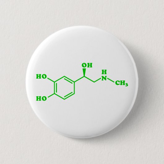 Adrenaline Moleculaire chemische formule Ronde Button 5,7 Cm (Voorkant)
