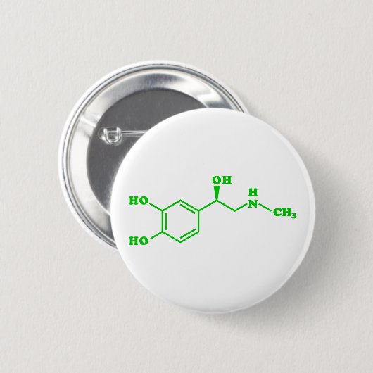 Adrenaline Moleculaire chemische formule Ronde Button 5,7 Cm (Voorkant /achterkant)
