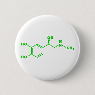 Adrenaline Moleculaire chemische formule Ronde Button 5,7 Cm