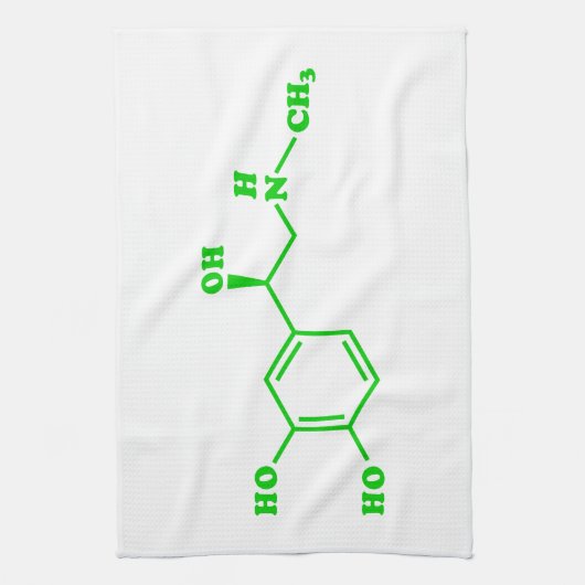 Adrenaline Moleculaire chemische formule Theedoek (Verticaal)
