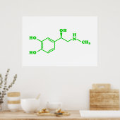 Adrenaline Molecular Chemical Formula Poster (Keuken)