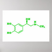 Adrenaline Molecular Chemical Formula Poster (Voorkant)
