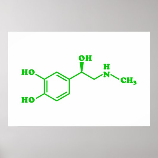 Adrenaline Molecular Chemical Formula Poster (Voorkant)
