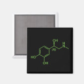 Adrenaline Molecuul Chemisch Diagram Magneet (Voorkant / Achterkant)