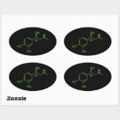 Adrenaline Molecuul Chemisch Diagram Ovale Sticker (Vel)