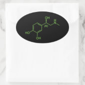 Adrenaline Molecuul Chemisch Diagram Ovale Sticker (Tas)