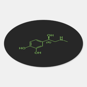 Adrenaline Molecuul Chemisch Diagram Ovale Sticker