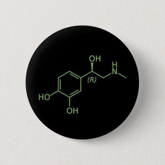 Adrenaline Molecuul Chemisch Diagram Ronde Button 5,7 Cm (Voorkant)