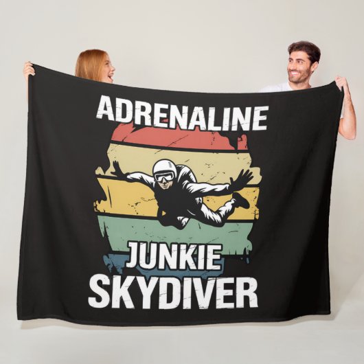 Adrenalineverslaafde parachutist fleece deken (In situ)