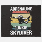 Adrenalineverslaafde parachutist fleece deken (Voorkant (Horizontaal))