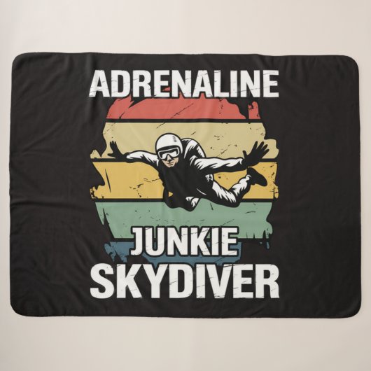 Adrenalineverslaafde parachutist sherpa deken (Voorkant (horizontaal))