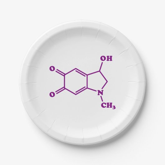 Adrenochroom moleculaire chemische formule papieren bordje (Voorkant)