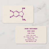 Adrenochroom moleculaire chemische formule visitekaartje (Voorkant / Achterkant)