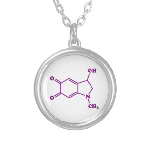 Adrenochroom moleculaire chemische formule zilver vergulden ketting