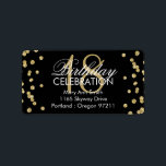 Adres 18th Birthday Gold Glitter Confetti Zwart Etiket<br><div class="desc">Elegant 18e verjaardagsfeestje 18e verjaardag Gold Faux Glitter Confetti Black sjabloon. Eenvoudig te gebruiken en te personaliseren. Bestel vandaag nog!</div>