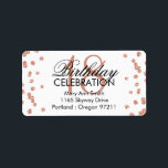 Adres 18th Birthday Roos Gold Glitter Confetti Etiket<br><div class="desc">Elegant 18e verjaardagsfeestje 18e verjaardag Roos gouden faux glitter Confetti witte sjabloon. Eenvoudig te gebruiken en te personaliseren. Bestel vandaag nog!</div>